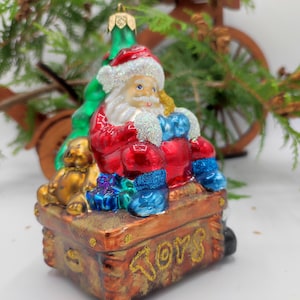 Hand Blown Christmas Tree Ornament Decoration Bauble, Gifts From Santa, Glass Santa Claus Bauble, Handmade Ornament From Poland, Unique New