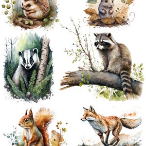 Papel de arroz A4 con animales del bosque para decoupage, papel para decoupage de criaturas del bosque, animales del bosque para álbumes de recortes, papel para manualidades DIY