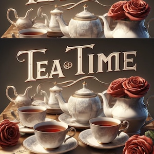Reispapier A4 Für Decoupage Basteln Scrapbooking Collage Art - Tea Time- Dekorpapier zum Basteln Vintage Reispapier NEU