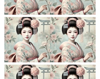 Japanese Geisha Rice Paper: A4 Decoupage Paper, Art Journal, Scrapbooking
