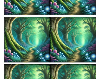 Fairy Forest Collage Sheet: A4 Rice Paper for Decoupage