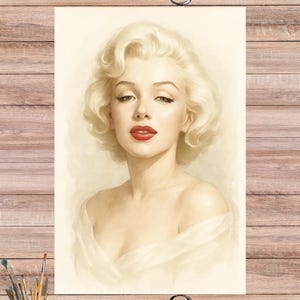 Marilyn Monroe Pastel Portrait Rice Paper - Shabby Chic Decoupage (A4)