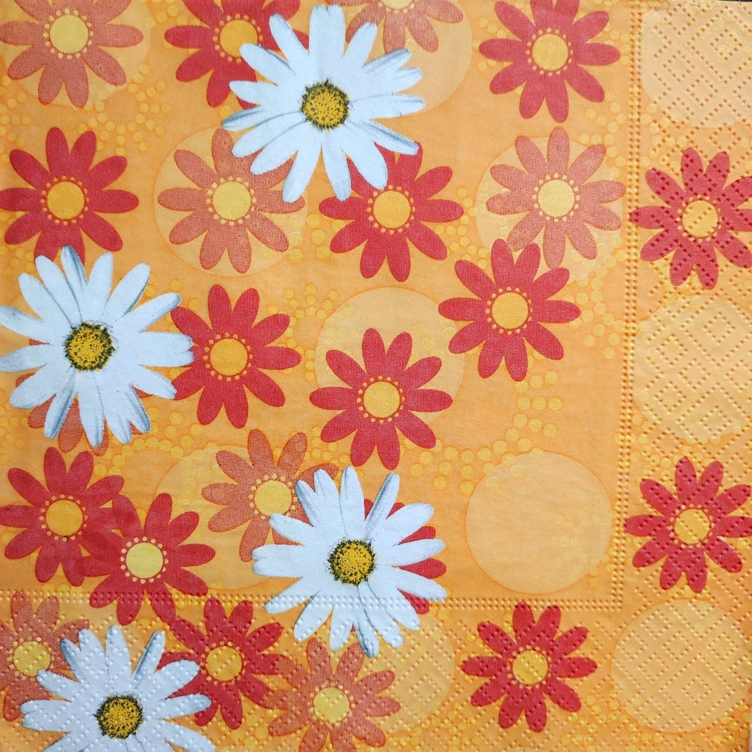 4 Paper Napkins for Decoupage Flowers Napkins Daisies on Etsy