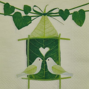 4 Servilletas de papel de dos pájaros románticos para decoupage Craft Collage Journal Crafting Ephemera Decopatch, motivo de pájaros, ecológico