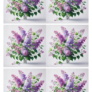 Feuille de collage de bouquets de lilas 1 A4, papier de riz de qualité supérieure pour découpage, album de coupures, page de journal artistique, découpage pour débutants, éphémères