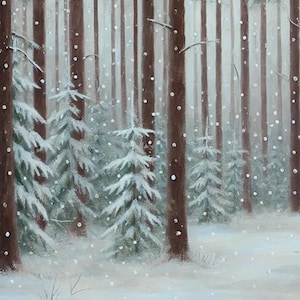 Winter Forest Rice Paper for Decoupage: Snowy Christmas Design A4