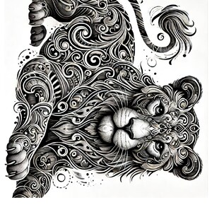 Lionne gothique - Papier de riz pour découpages créatifs Scrapbooking Collage Journal indésirable - 1 A4 taille standard Impression unique sur papier de riz