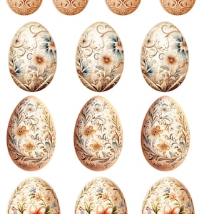 Reispapier für Decoupage, Beiges Osterei Motiv, Pisanki Bastelpapier, Traditionelle Polnische Ostereier, Decoupage Papier, Ostern Bastelpapier No 4247