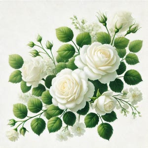 Weiße Rosengirlande Reispapier, Hochzeitsrosen Bastelpapier, Shabby Chic Decoupage Decoupage Papier, romantisches Rosenmotiv für Journaling
