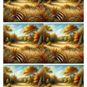 Papel de arroz para decoupage, Hoja de collage de paisaje otoñal A4, Diario basura, Suministros de medios mixtos, Diario, Decoupage Papel de otoño CRAFTING