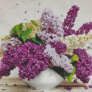 Servilletas de papel decorativas de lilas para decoupage Craft Collage Journal Crafting Ephemera. 3 Servilletas De Papel Individuales Para El Almuerzo Manualidades Lila Morada