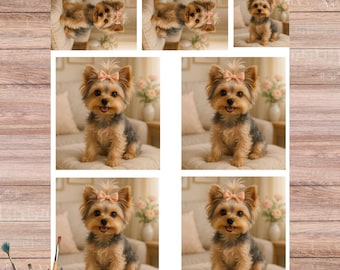Yorkshire Terrier Rice Paper: Yorkie Dog Illustration for Journaling