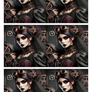 Steampunk Woman Rice Paper: Gothic Industrial Decoupage