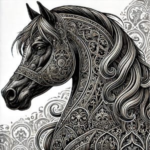 Caballo árabe, papel de arroz para decoupage, diario artístico, efímeras para álbumes de recortes, papel morera, suministros para técnicas mixtas, caballo gótico, decoupage