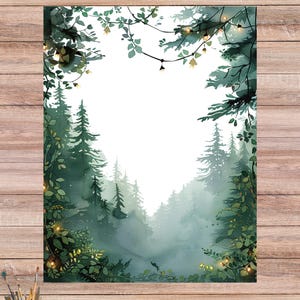 Papel de arroz de bosque de cuento de hadas, papel de decoupage con temática de bosque mágico, paisaje de bosque de cuento de hadas para scrapbooking, hermoso fondo n.° 4542