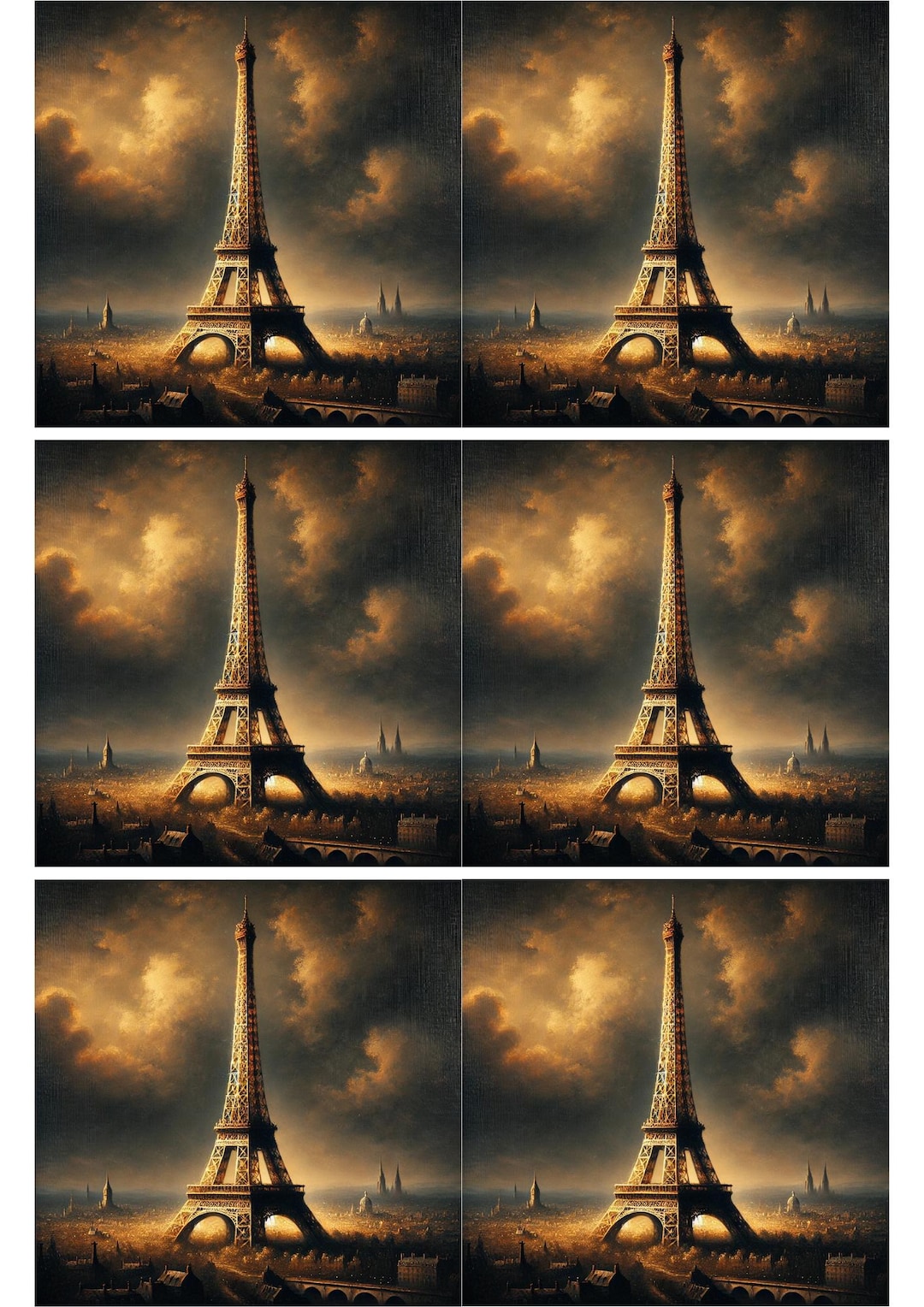 Eiffel Tower Paris Collage Sheet 1 A4, Decorative Rice Paper for ...