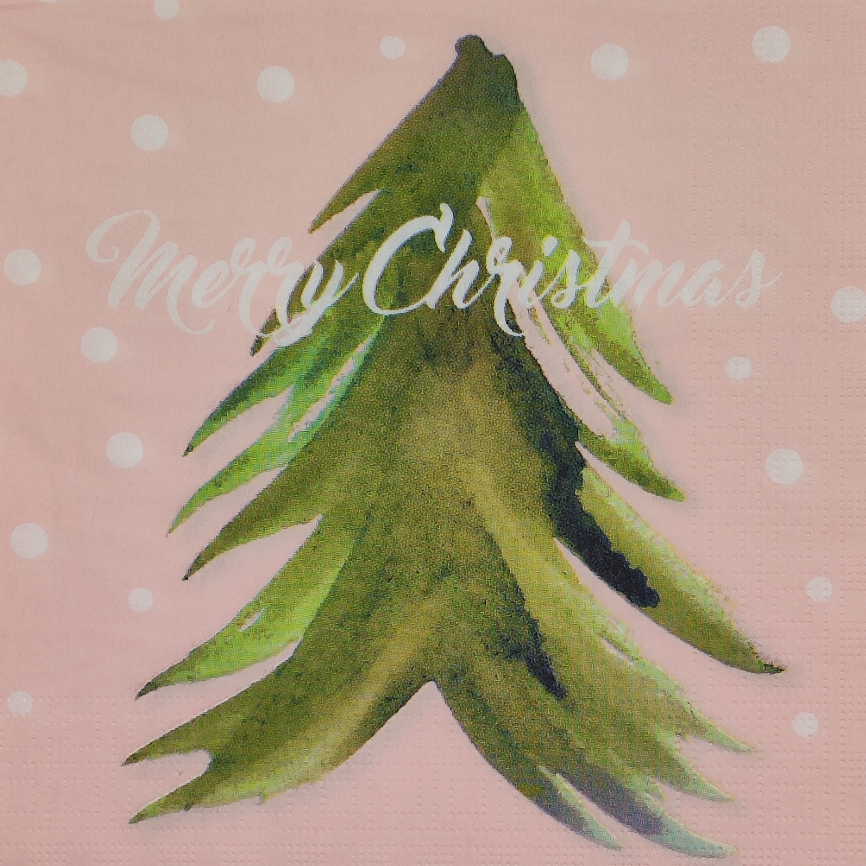 クリスマスツリーペーパーナプキン：デコパージュ＆コラージュ（4枚