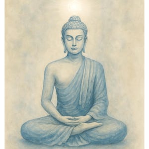 Reispapier für Decoupage, Serviettentechnik: Meditierender Buddha mit Kronenchakra, Heilige Symbolik, spirituelles Papier, Nr. 4372