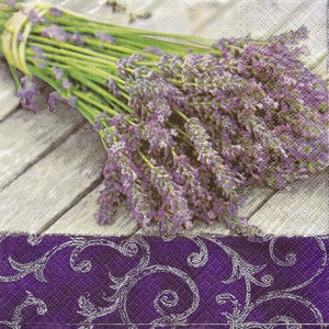 Lavender Paper Napkins: Decoupage, Scrapbooking, Collage (Set of 4)