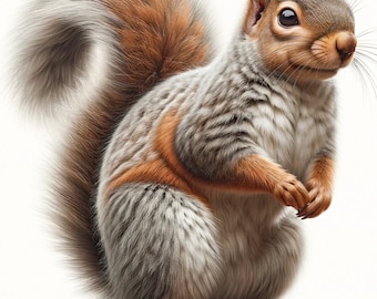 Squirrel Rice Paper for Decoupage: Autumn Animal Design (A4 Sheet)