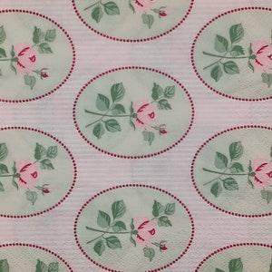 Sólo 2 servilletas de papel únicas para decoupage Craft Collage Journal Crafting Ephemera Decopatch Art, rosas rosadas, servilletas de rosas