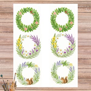 Papel de arroz con hierbas y flores botánicas, Impresión de corona rústica de cabaña en papel decoupage, Delicado papel artesanal con flores silvestres, N.° 4599