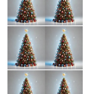 Christmas Tree Collage Rice Paper for Decoupage (A4)