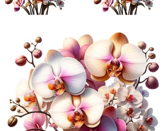 Pink Orchid Rice Paper: Decoupage, Scrapbooking, Card Making (A4 Sheet)