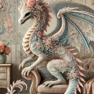 Reispapier für Decoupage, Drachen, 1 A4 Einzelblatt, Shabby Chic Style, Scrapbook, Mulberry Rice Paper for Crafting, Dragon Decoupage Craft