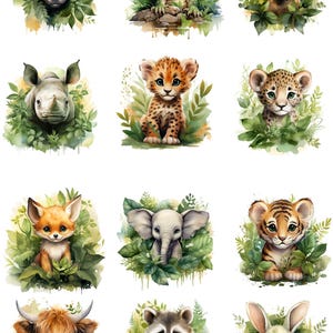 A4 Reispapier für Decoupage, Dschungeltiere Decoupage Papier, Süße Safari Tiere Bastel Papier, Reispapier mit Blätter Design