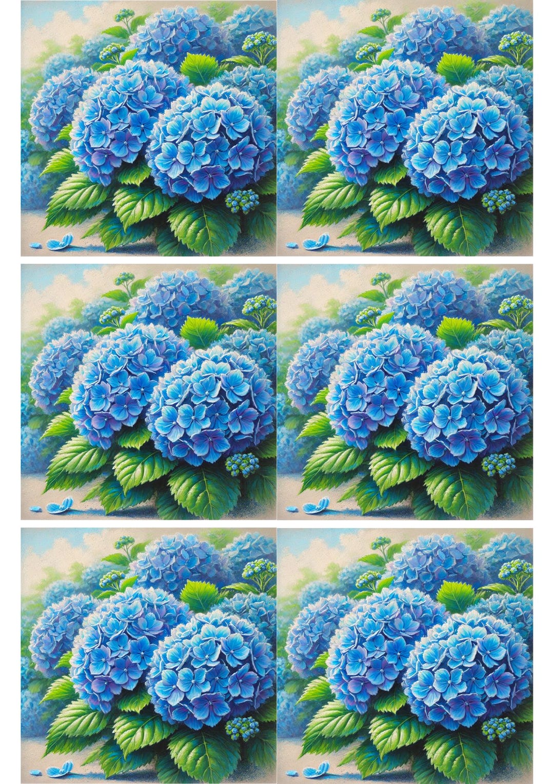 Hydrangea Rice Paper Blue Hydrangea Rice Paper: A4 Decoupage Sheet, Scrapbook Ephemera - Etsy