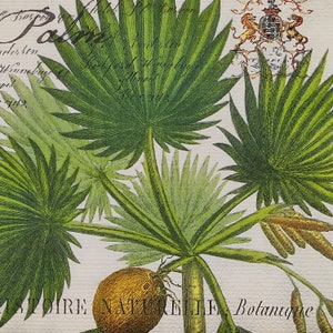 Palm Island Paper Napkins: Tropical Decoupage, Collage Art (4 Napkins)