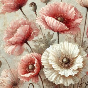 Red Poppies Rice Paper: Shabby Chic Decoupage, Art Journal (A4) - Etsy