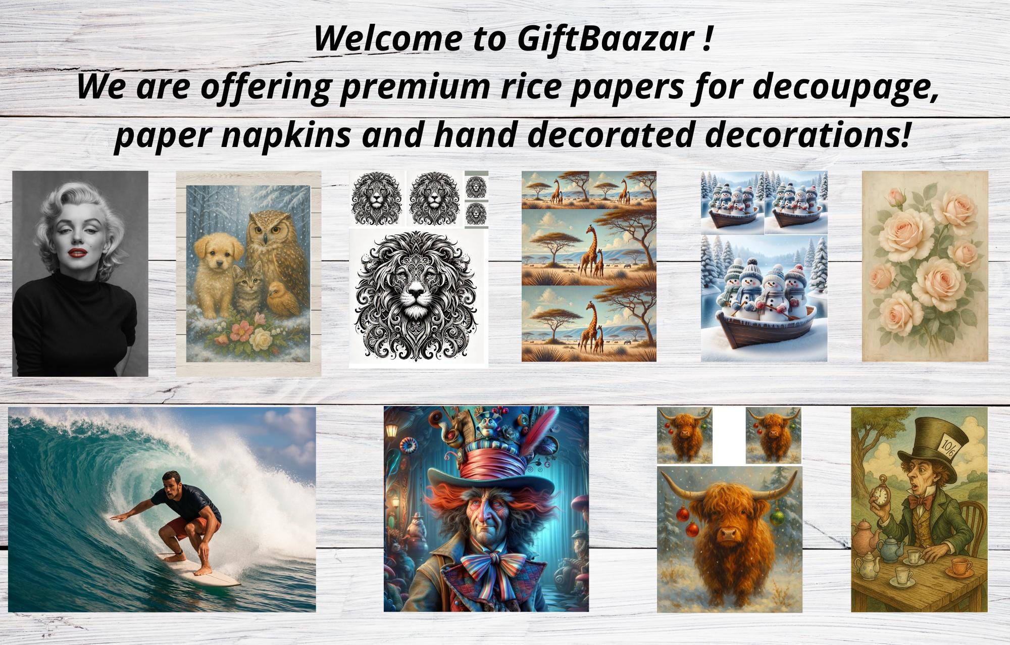 月明かりのニンフライスペーパー：魔法の森のデコパージュペーパー（A4