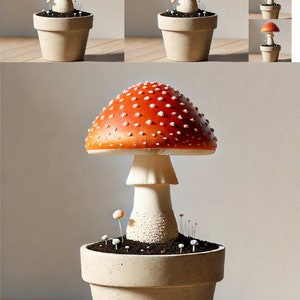 Toadstool in Pot Rice Paper: Decoupage, Scrapbooking (A4)