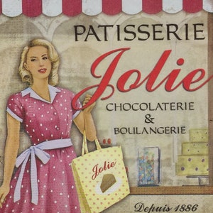 Sólo 2 servilletas de papel únicas Vintage Patisserie Jolie para decoupage Craft Collage Journal Crafting Ephemera Decopatch Art, Lady, Shopping