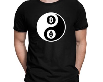 Koszulka Bitcoin Ethereum, Yin Yang, Crypto, Koszulka, Koszulka, Pieniądze, Blockchain, Hodl