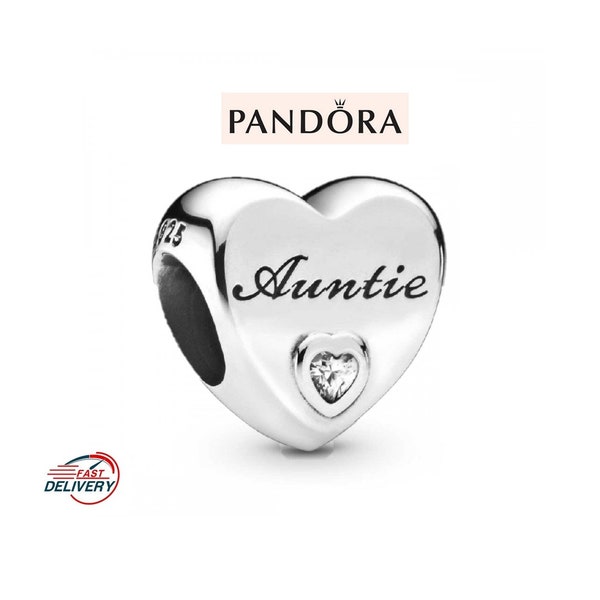 Silver Auntie Love Heart Charm For Bracelet, Pandora Moments Collection, Silver Charm Bracelet, Love Jewellery For Ladies, Cute Charm, S925