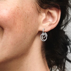 Pandora Family Always Encircled Hoop Earrings, Sterling Silver Earrings, Unique Earrings, Everyday Silver Jewellery For Women, S925 ALE UK image 2