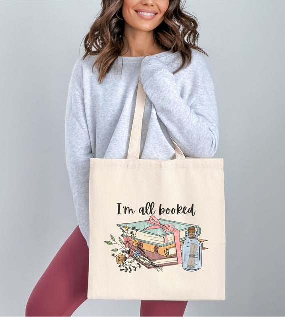 I m All Booked Canvas Tote English Teacher Tote Bag ELA Teacher