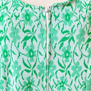 Vintage Plus Size 60s Bright Green Sleeveless Volup Summer Mod A-Line Dress with Front Zipper Sz L XL image 6