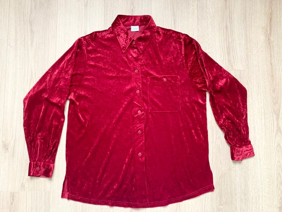 Red Crushed Velvet Soft Holiday 90s Y2K Christmas… - image 1