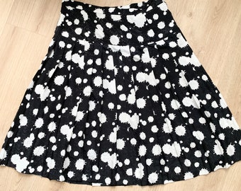 Vintage Plus Size XL XXL Black White Pleated Schoolgirl Skater Gothcore Skirt