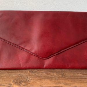 Pochette enveloppe rouge vintage bordeaux bordeaux sac à main en cuir véritable sac de soirée
