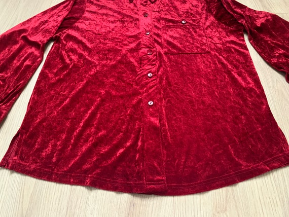 Red Crushed Velvet Soft Holiday 90s Y2K Christmas… - image 5