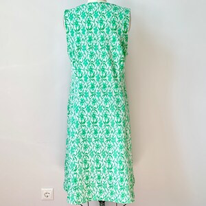 Vintage Plus Size 60s Bright Green Sleeveless Volup Summer Mod A-Line Dress with Front Zipper Sz L XL image 3