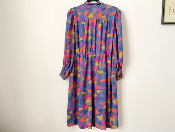 Fabulous Sz Large Vtg 80s Bow Dress Purple Lilac … - image 2