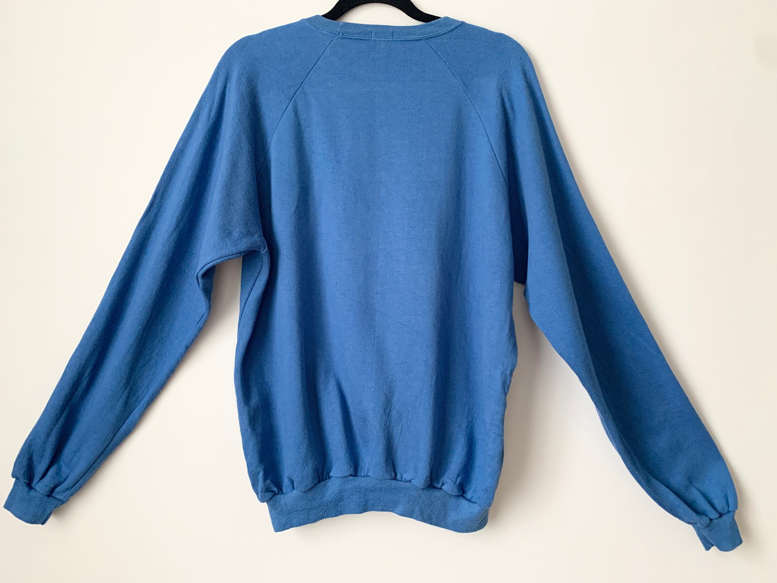 【archive】80s blue gradation Sweat shirt Vintage 80s Blue Sweatshirt Raglan Sleeve Sz Large XL