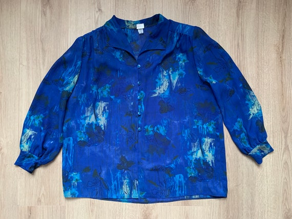 Plus Size Blue 90s Y2K Oversize Fit Volup Blouse … - image 1