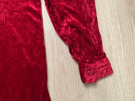 Red Crushed Velvet Soft Holiday 90s Y2K Christmas… - image 4